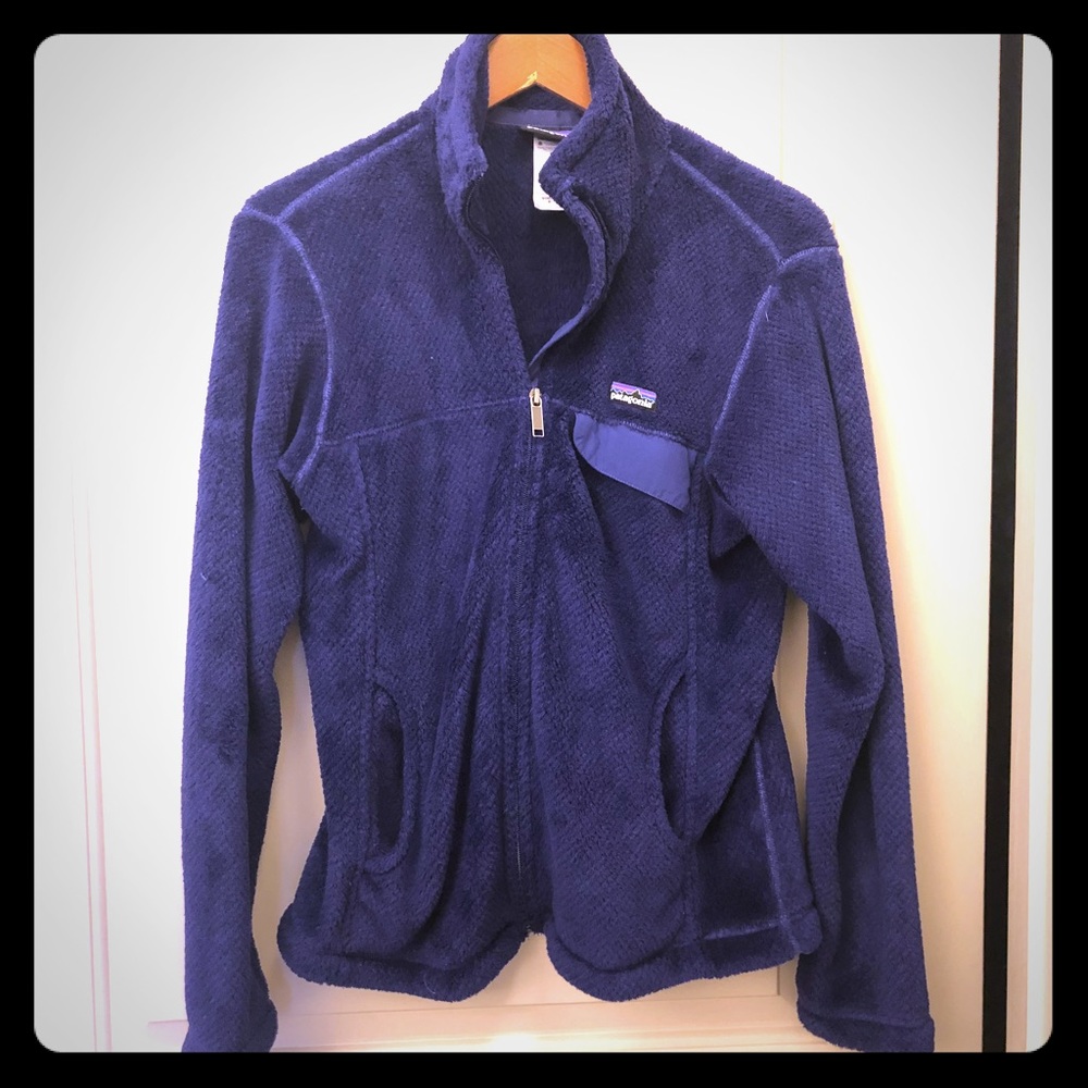 Patagonia purple fuzzy zip-up jacket